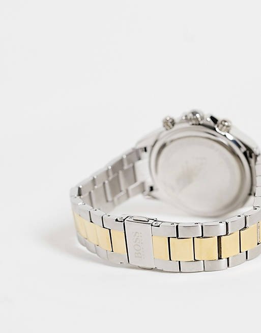Hugo Boss Novia Gold Dial Two Tone Steel Strap Watch for Women - 1502618 Watches Hugo Boss   
