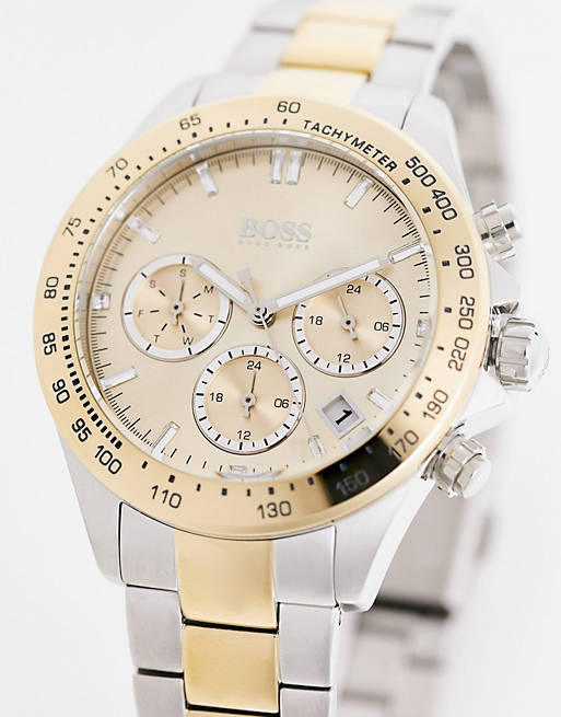 Hugo Boss Novia Gold Dial Two Tone Steel Strap Watch for Women - 1502618 Watches Hugo Boss   