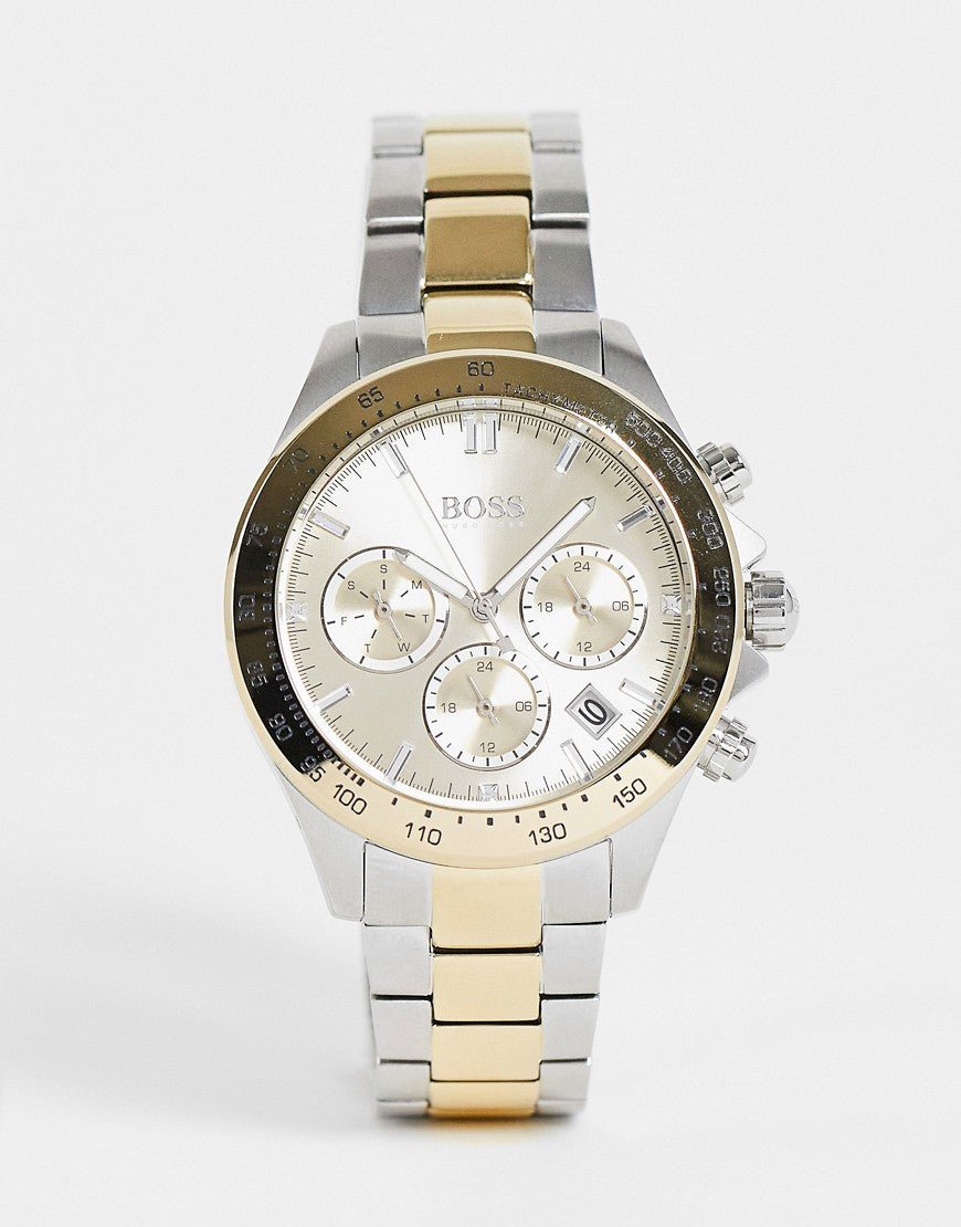Hugo Boss Novia Gold Dial Two Tone Steel Strap Watch for Women - 1502618 Watches Hugo Boss   