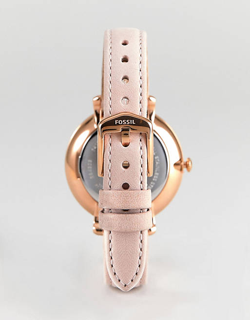 Fossil Jacqueline White Dial Pink Leather Strap Watch for Women - ES4303 Watches Fossil   