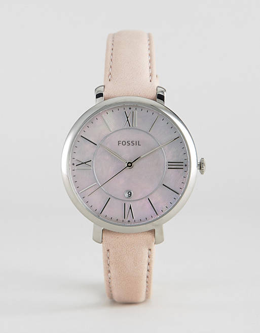 Fossil Jacqueline Blush Mother of Pearl Dial Pink Leather Strap Watch for Women - ES4151 Watches Fossil   