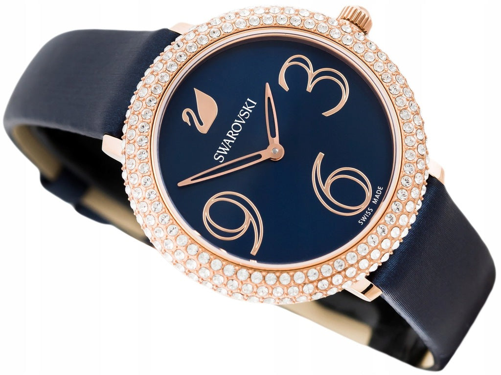 Swarovski Crystal Frost Blue Dial Blue Leather Strap Watch for Women - 5484061 Watches Swarovski   