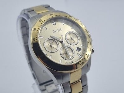 Hugo Boss Novia Gold Dial Two Tone Steel Strap Watch for Women - 1502618 Watches Hugo Boss   