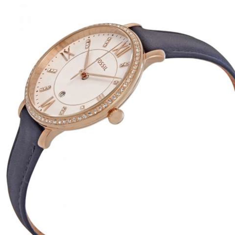 Fossil Jacqueline White Dial Blue Leather Strap Watch for Women - ES4291 Watches Fossil   