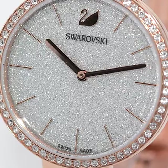 Swarovski Cosmopolitan Diamond Powder Silver Dial Rose Gold Steel Strap Watch for Women - 5517803 Watches Swarovski   