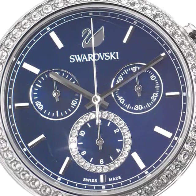Swarovski Era Journey Blue Dial Blue Leather Strap Watch for Women - 5479239 Watches Swarovski   