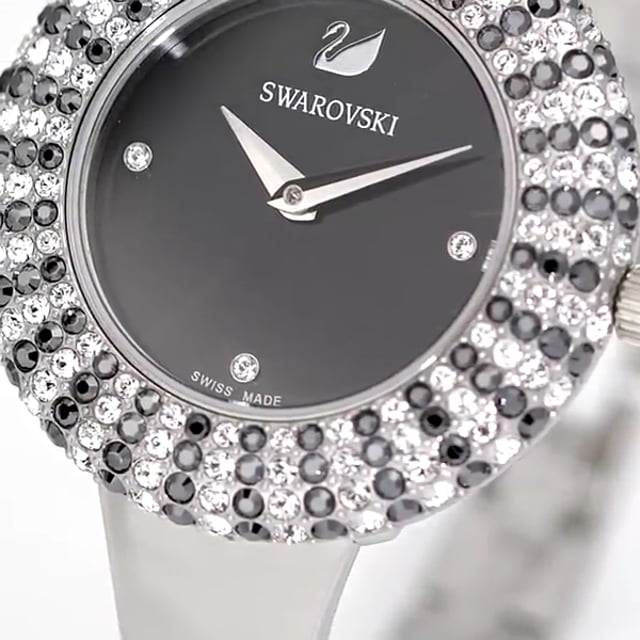 Swarovski Crystal Rose Black Dial Silver Steel Strap Watch for Women - 5484076 Watches Swarovski   