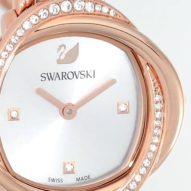 Swarovski Crystal Flower Silver Dial Rose Gold Steel Strap Watch for Women - 5547626 Watches Swarovski   