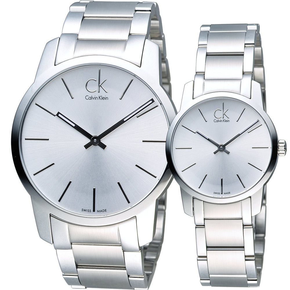 Calvin Klein City Silver Dial Silver Steel Strap Watch for Women - K2G23126 Watches Calvin Klein   