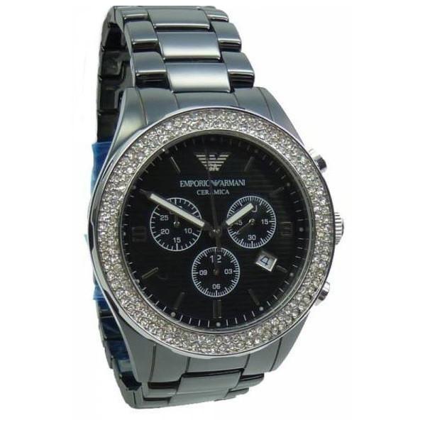 Emporio Armani Ceramica Black Dial Black Ceramic Strap Watch For Men - AR1455 Watches Emporio Armani   