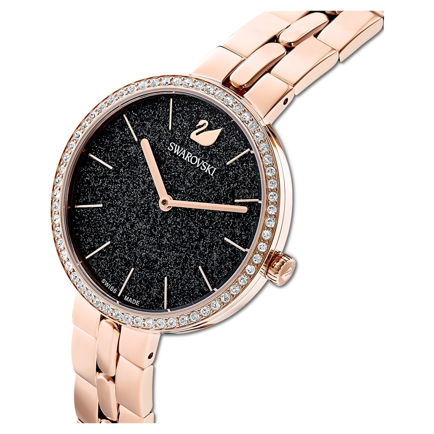 Swarovski Cosmopolitan Black Dial Rose Gold Steel Strap Watch for Women - 5517797 Watches Swarovski   