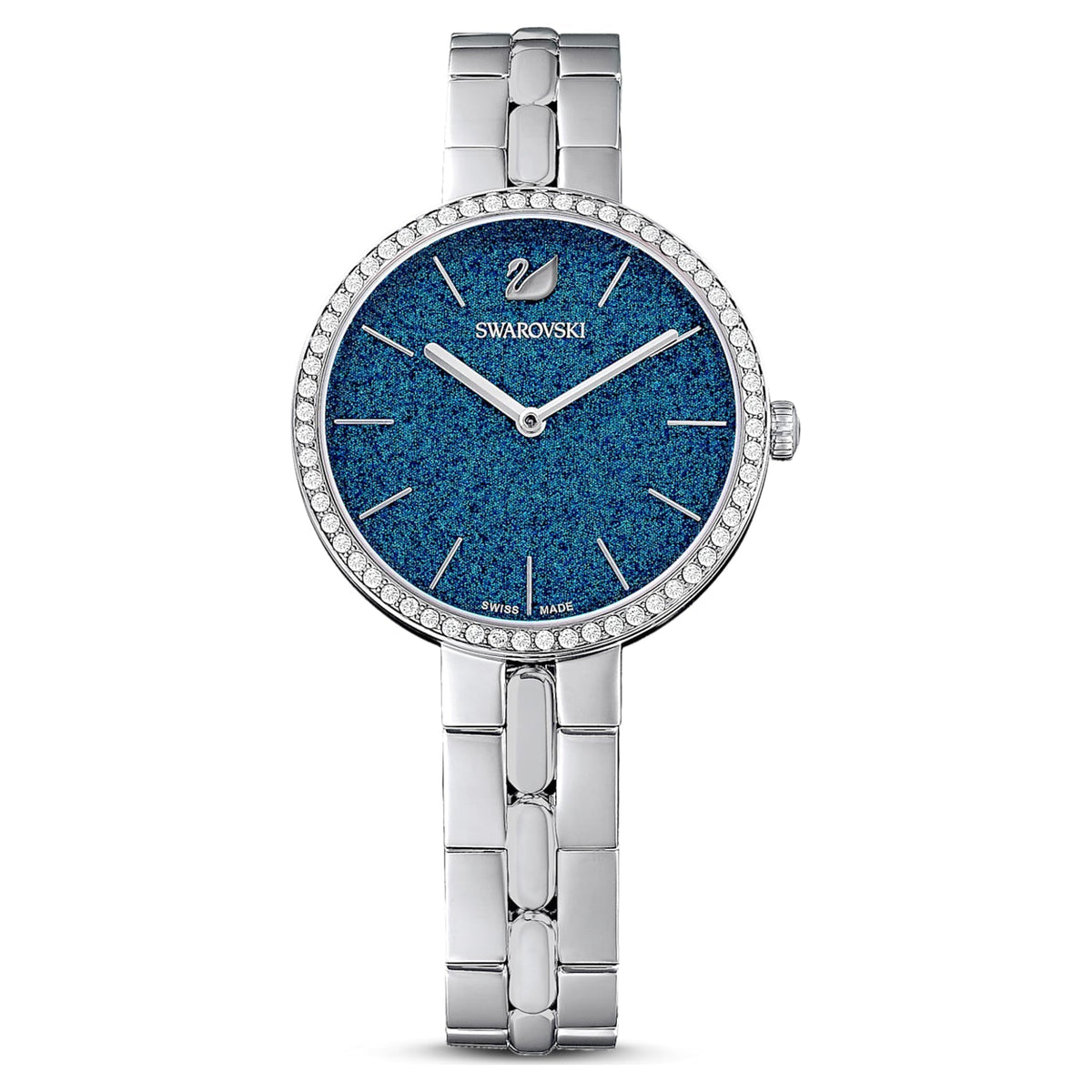 Swarovski Cosmopolitan Blue Dial Silver Steel Strap Watch for Women - 5517790 Watches Swarovski   