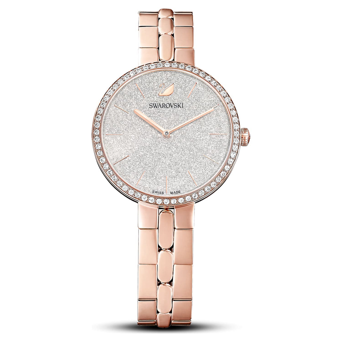 Swarovski Cosmopolitan Diamond Powder Silver Dial Rose Gold Steel Strap Watch for Women - 5517803 Watches Swarovski   