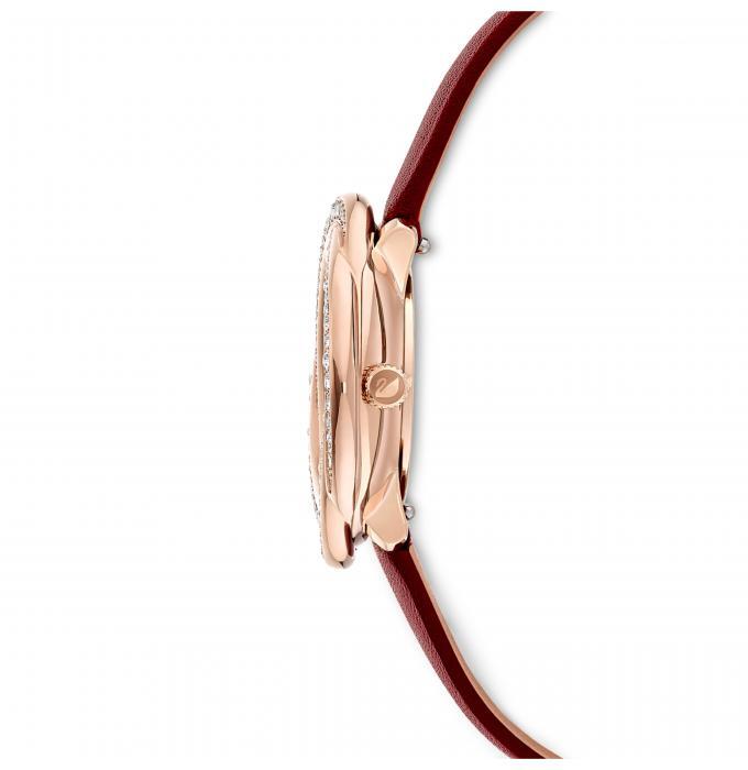 Swarovski Crystal Flower Red Dial Red Leather Strap Watch for Women - 5552780 Watches Swarovski   