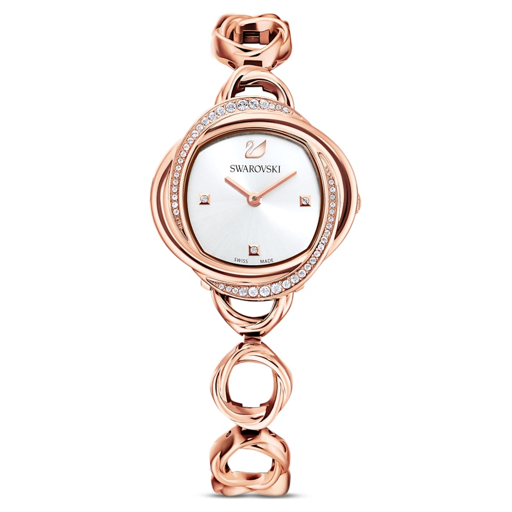 Swarovski Crystal Flower Silver Dial Rose Gold Steel Strap Watch for Women - 5547626 Watches Swarovski   