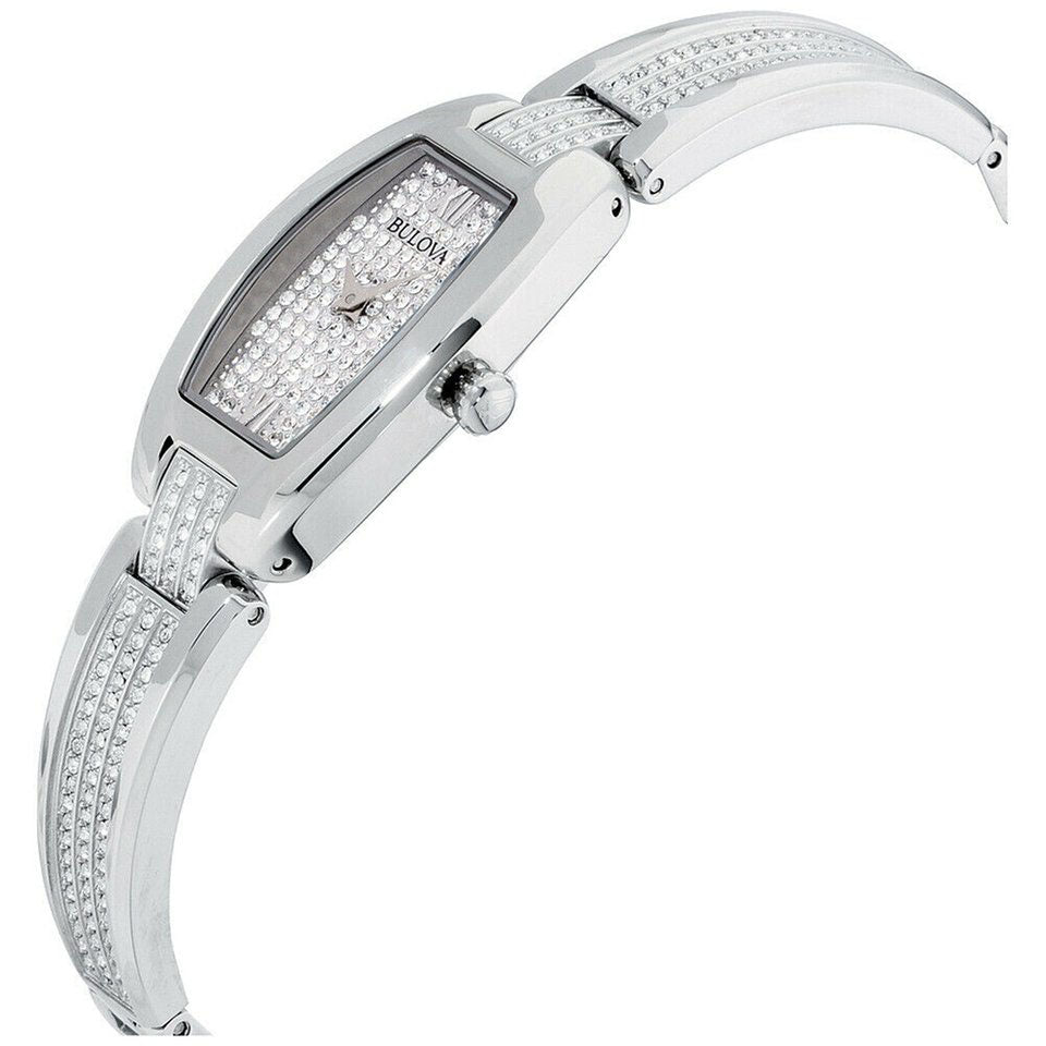 Bulova Crystal Collection Silver Dial Silver Steel Strap Watch for Women - 96L235 Watches Bulova   