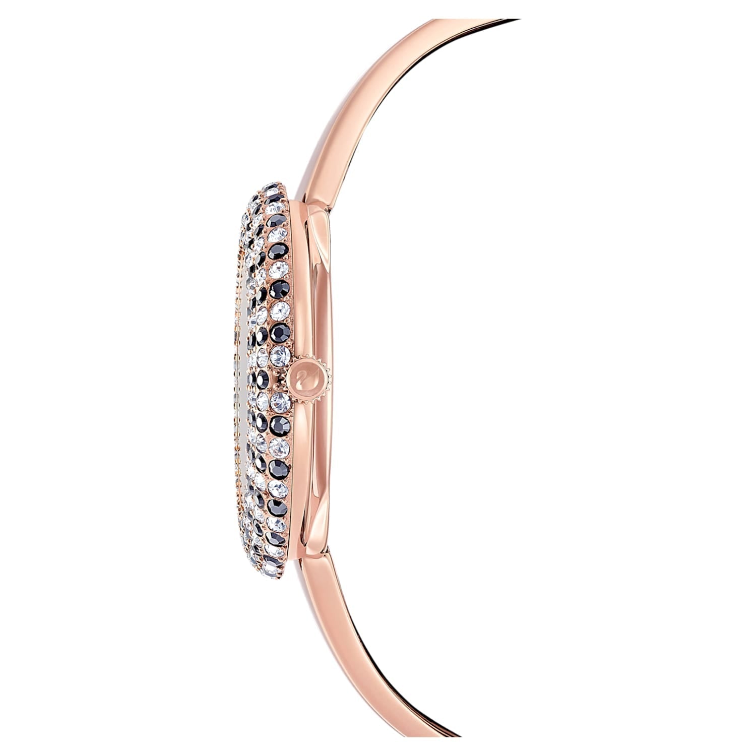 Swarovski Crystal Rose Black Dial Rose Gold Steel Strap Watch for Women - 5484050 Watches Swarovski   