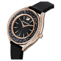 Swarovski Crystalline Aura Black Dial Black Leather Strap Watch for Women - 5558634 Watches Swarovski   