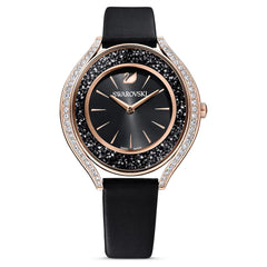 Swarovski Crystalline Aura Black Dial Black Leather Strap Watch for Women - 5558634 Watches Swarovski   