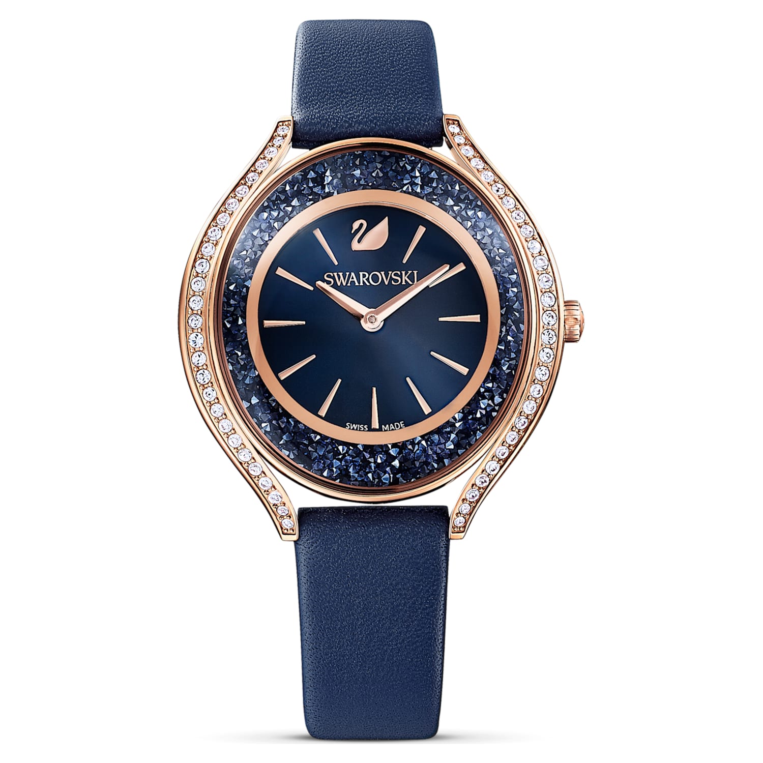 Swarovski Crystalline Aura Blue Dial Blue Leather Strap Watch for Women - 5519447 Watches Swarovski   