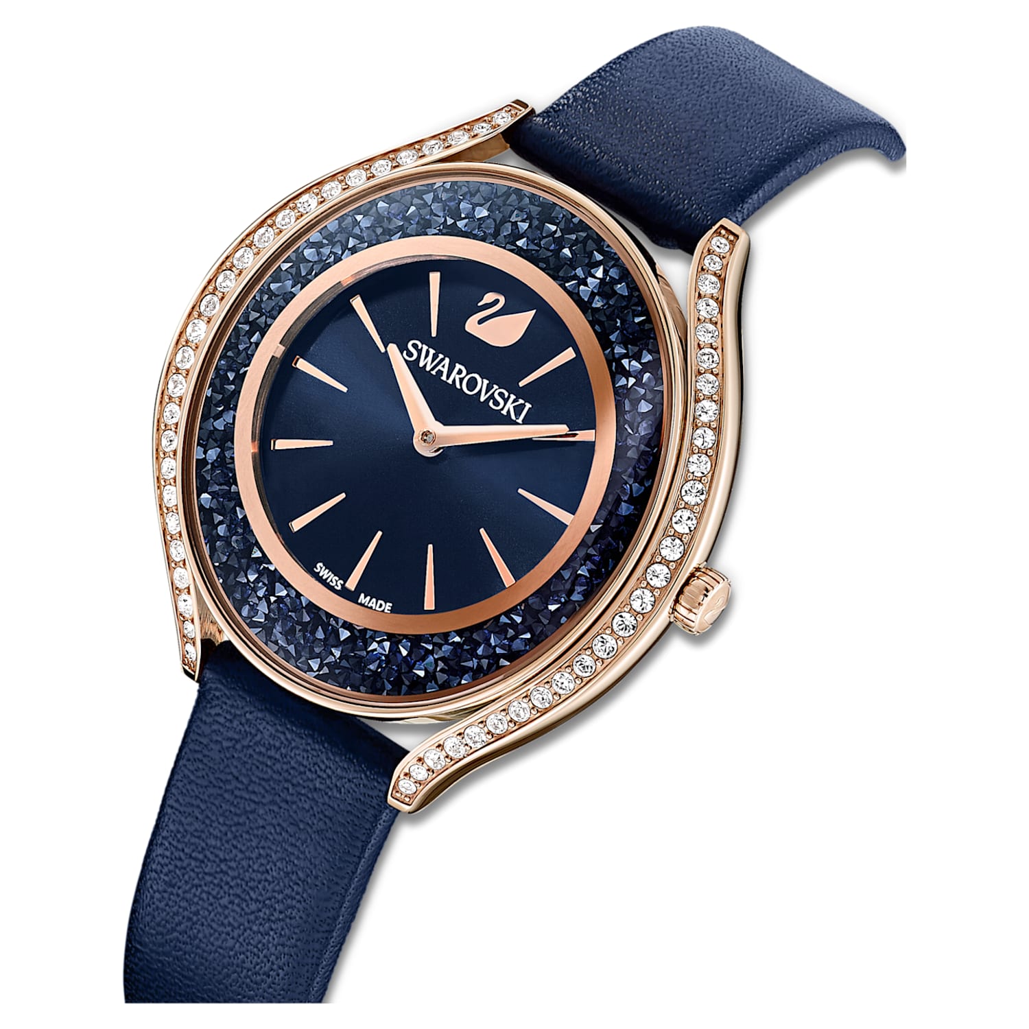 Swarovski Crystalline Aura Blue Dial Blue Leather Strap Watch for Women - 5519447 Watches Swarovski   