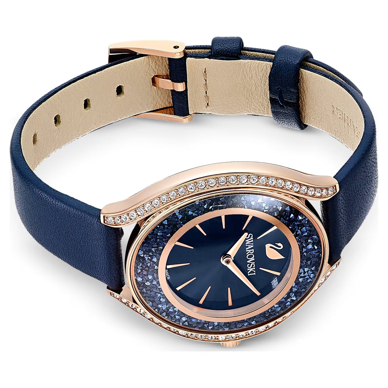 Swarovski Crystalline Aura Blue Dial Blue Leather Strap Watch for Women - 5519447 Watches Swarovski   