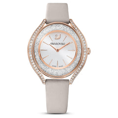 Swarovski Crystalline Aura Silver Dial Beige Leather Strap Watch for Women - 5519450 Watches Swarovski   