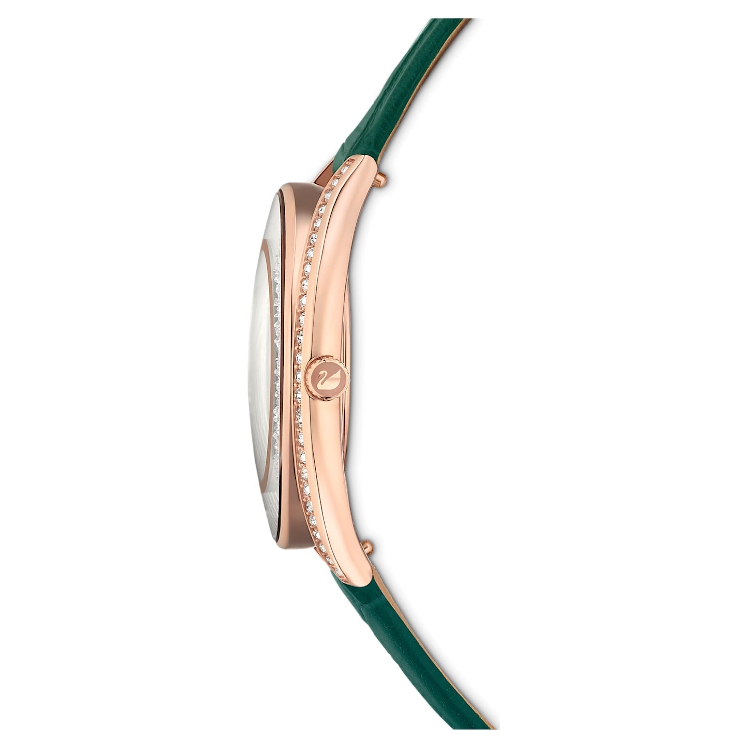 Swarovski Crystalline Aura Green Dial Green Leather Strap Watch for Women - 5644078 Watches Swarovski   