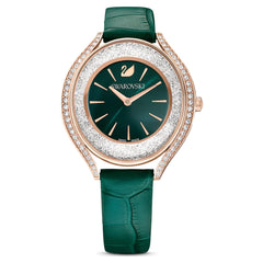 Swarovski Crystalline Aura Green Dial Green Leather Strap Watch for Women - 5644078 Watches Swarovski   