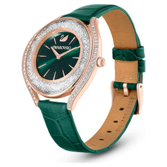 Swarovski Crystalline Aura Green Dial Green Leather Strap Watch for Women - 5644078 Watches Swarovski   