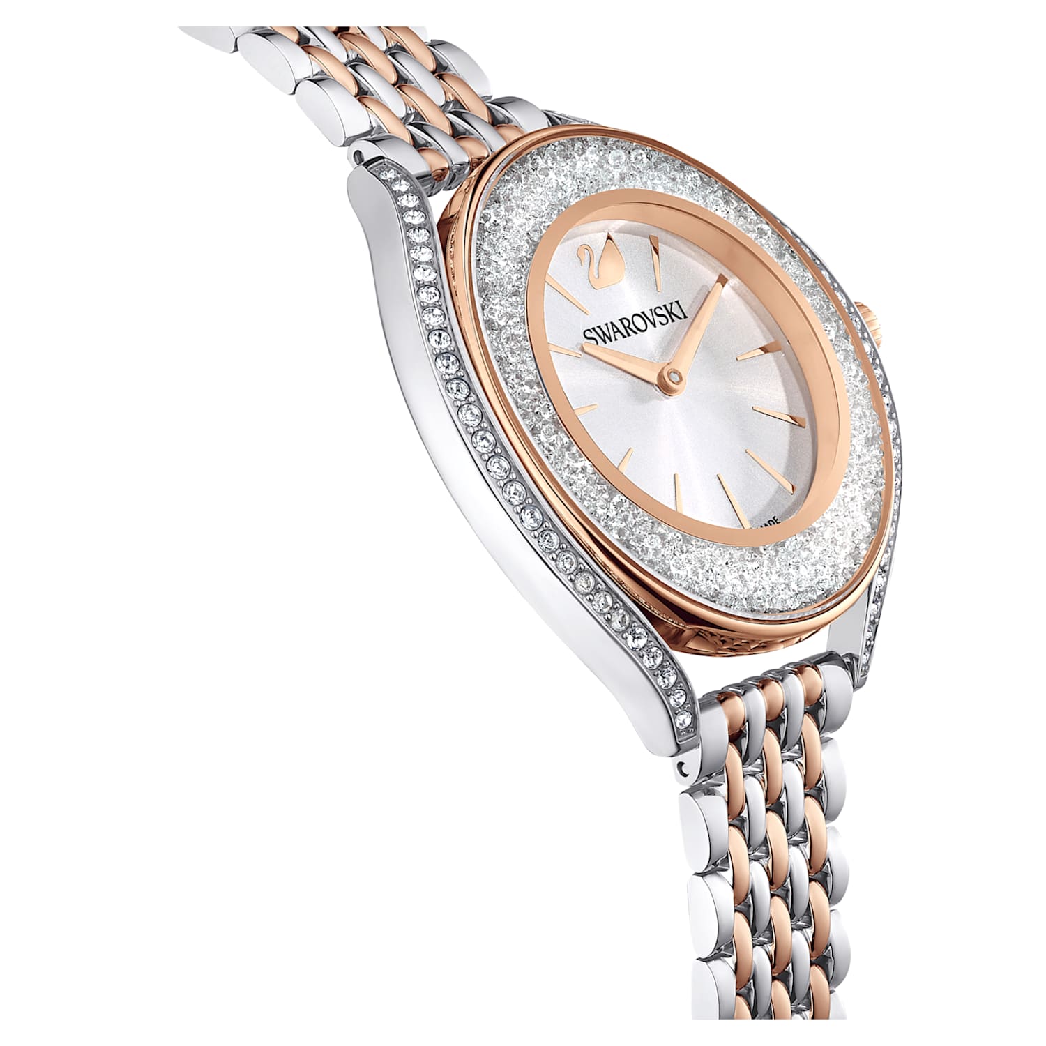 Swarovski Crystalline Aura Silver Dial Rose Gold Steel Strap Watch for Women - 5519459 Watches Swarovski   