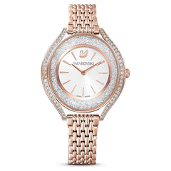 Swarovski Crystalline Aura Silver Dial Rose Gold Steel Strap Watch for Women - 5519459 Watches Swarovski   