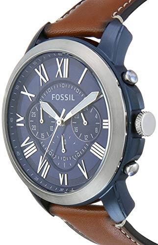 Fossil Grant Chronograph Blue Dial Brown Leather Strap Watch for Men - FS5151 Watches Fossil   