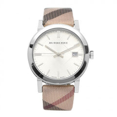 Burberry The City Nova Silver Dial White Leather Strap Watch for Women - BU9022 Watches Burberry   