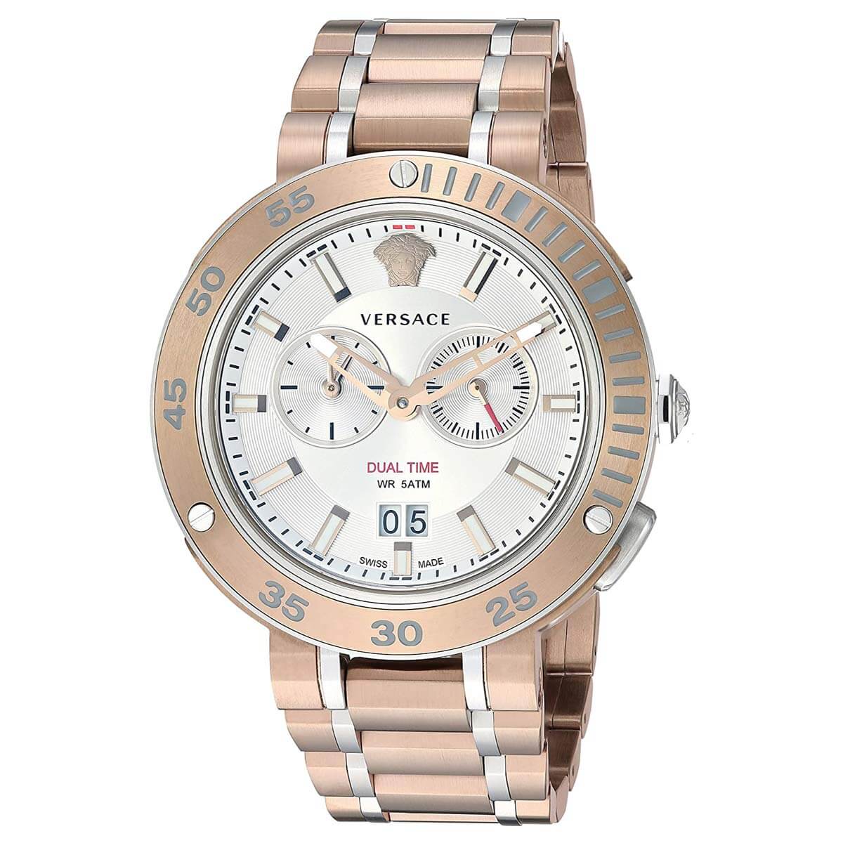 Versace V Extreme Chronograph White Dial Rose Gold Stainless Steel Watch for Women - VCN050017 Watches Versace   