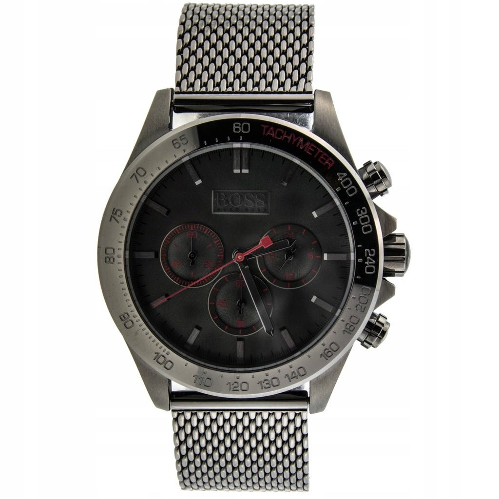 Hugo Boss Ikon Grey Dial Grey Mesh Bracelet Watch for Men - 1513443 Watches Hugo Boss   