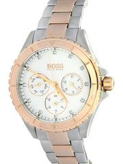 Hugo Boss Hera Chronograph Silver Dial Two Tone Steel Strap Watch for Women -1502446 Watches Hugo Boss   