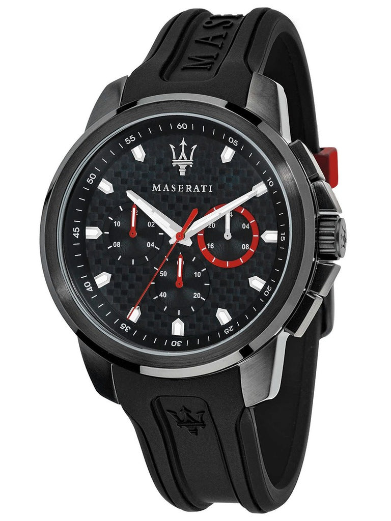 Maserati SFIDA Chronograph Quartz Stainless Steel Black Dial Watch For Men - R8851123007 Watches Maserati   