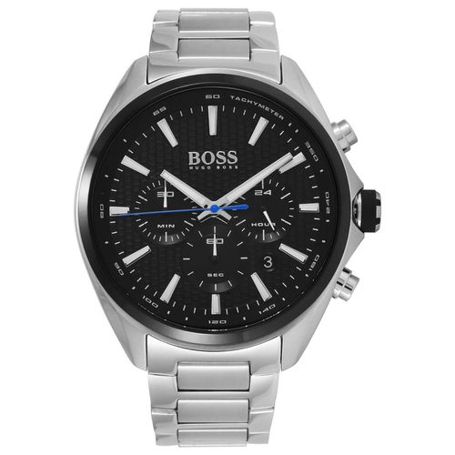 Hugo Boss Montre Distinct Black Dial Silver Steel Strap Watch for Men - 1513857 Watches Hugo Boss   