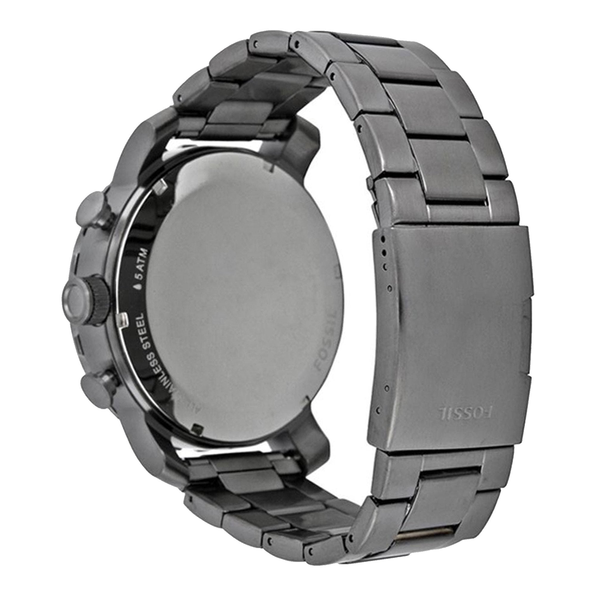 Fossil Nate Chronograph Gunmetal Dial Grey Steel Strap Watch for Men - JR1437 Watches Fossil   