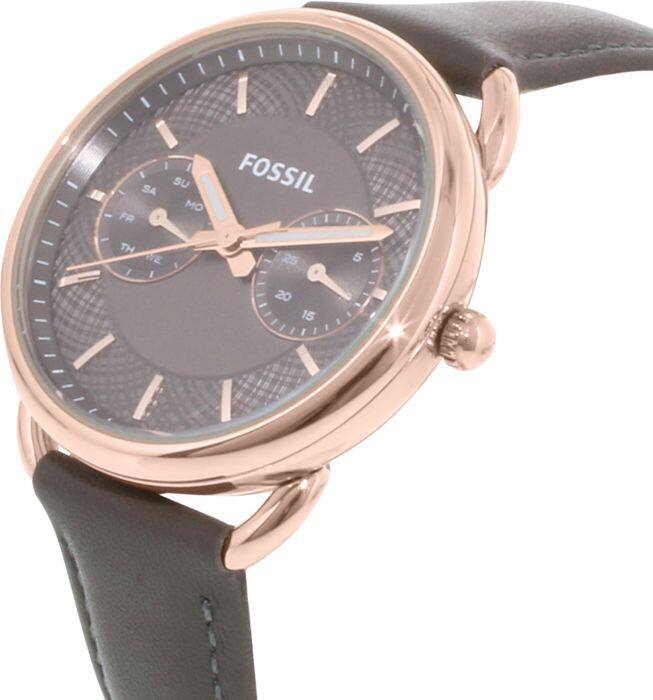 Fossil Tailor Grey Dial Grey Leather Strap Watch for Women - ES3913 Watches Fossil   