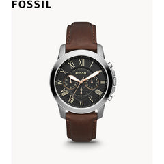 Fossil Grant Chronograph Black Dial Brown Leather Strap Watch for Men - FS4813 Watches Fossil   