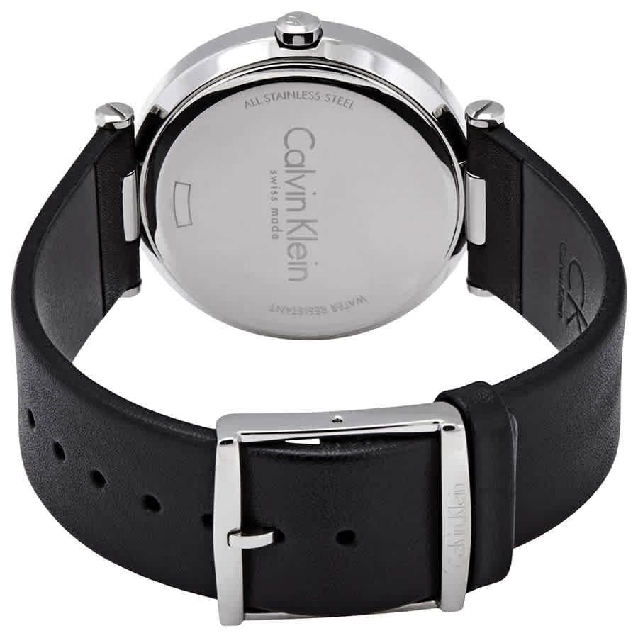 Calvin Klein Sight Silver Dial Black Leather Strap Watch for Men - K1S21120 Watches Calvin Klein   