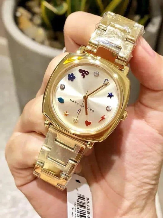 Marc Jacobs Mandy Gold Dial Gold Stainless Steel Strap Watch for Women - MJ3549 Watches Marc Jacobs   