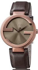 Gucci Interlocking Brown Dial Brown Leather Strap Watch For Women - YA133309 Watches Gucci   