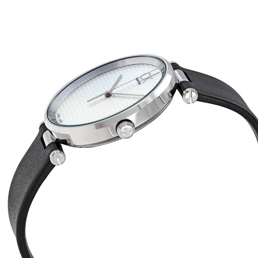 Calvin Klein Sight Silver Dial Black Leather Strap Watch for Men - K1S21120 Watches Calvin Klein   