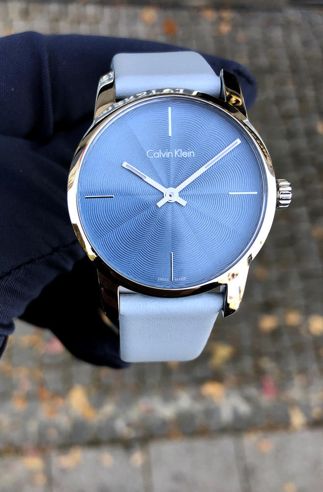 Calvin Klein City Blue Dial Blue Leather Strap Watch for Women - K2G231VN Watches Calvin Klein   