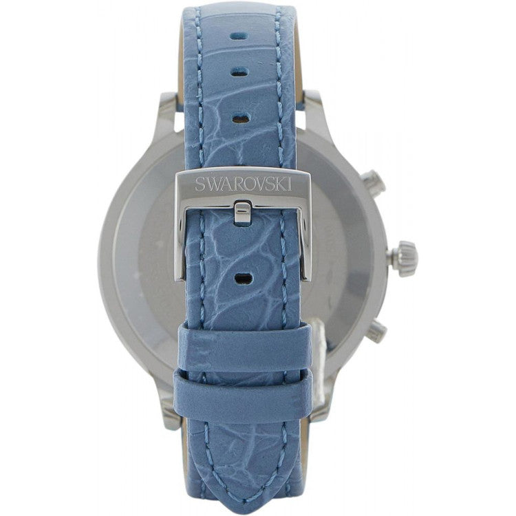Swarovski Octea Lux Chrono Blue Dial Blue Leather Strap Watch for Women - 5580600 Watches Swarovski   