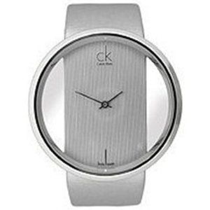 Calvin Klein Glam Transparent Dial Sky Blue Leather Strap Watch for Women - K9423193 Watches Calvin Klein   