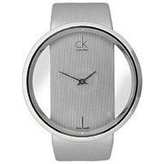 Calvin Klein Glam Transparent Dial Sky Blue Leather Strap Watch for Women - K9423193 Watches Calvin Klein   